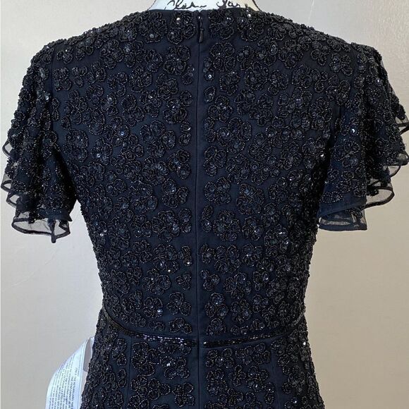 Mac Duggal Floral Beaded Sheath Dress size 2 - Picture 9 of 12